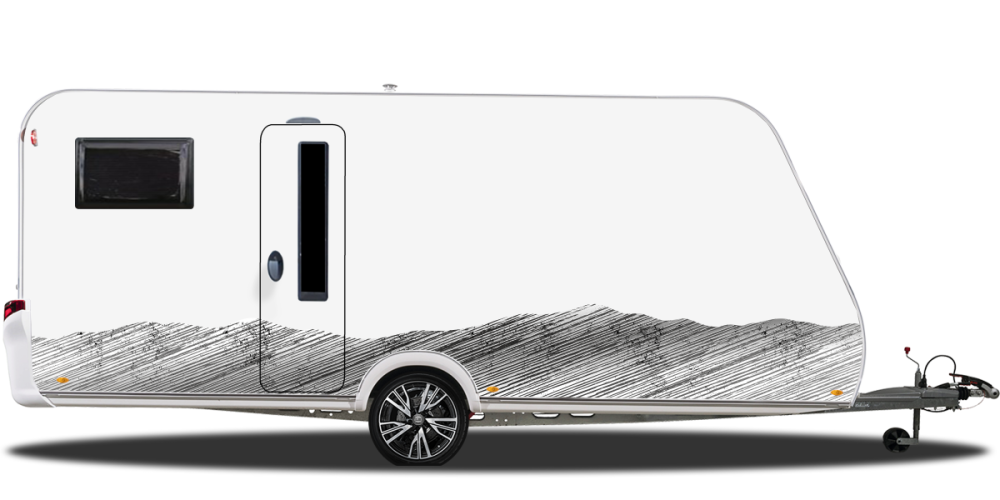 Autoaufkleber Landschaft Schraffiertes Gebirge