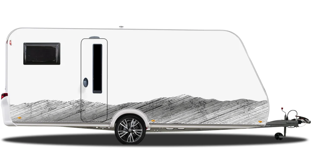 Autoaufkleber Landschaft Schraffiertes Gebirge