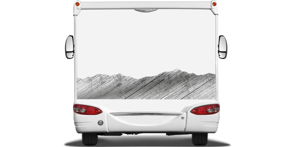 Autoaufkleber Landschaft Schraffiertes Gebirge