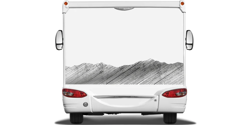 Autoaufkleber Landschaft Schraffiertes Gebirge