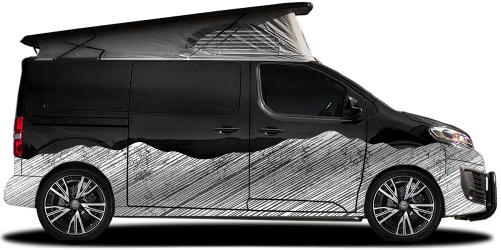 Autoaufkleber Landschaft Schraffiertes Gebirge