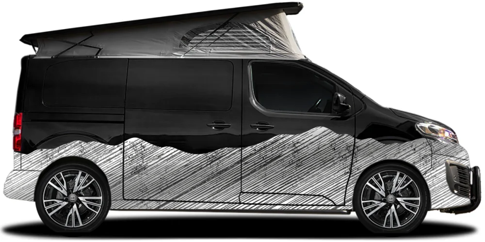 Autoaufkleber Landschaft Schraffiertes Gebirge