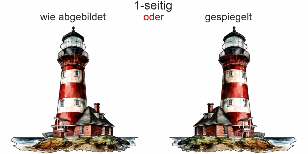 Autoaufkleber Leuchtturm am Meer - Ansicht Ausrichtung Autoaufkleber Leuchtturm am Meer - Ansicht Ausrichtung