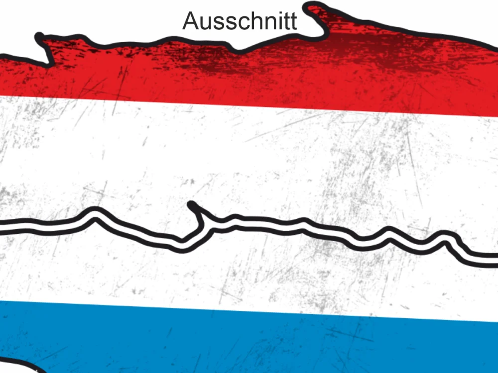 Autoaufkleber luxemburgische Flagge - Ansicht Ausschnitt