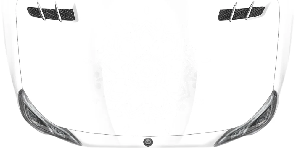 Mandala als Autoaufkleber auf heller Motorhaube - Ansicht Farbauswahl