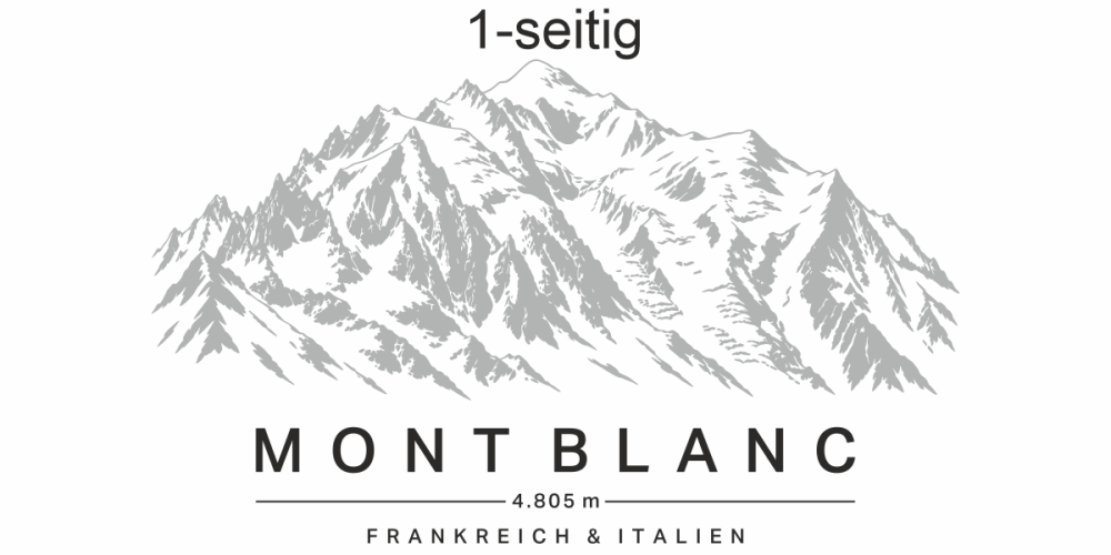 Autoaufkleber Mont Blanc - Ansicht einseitig