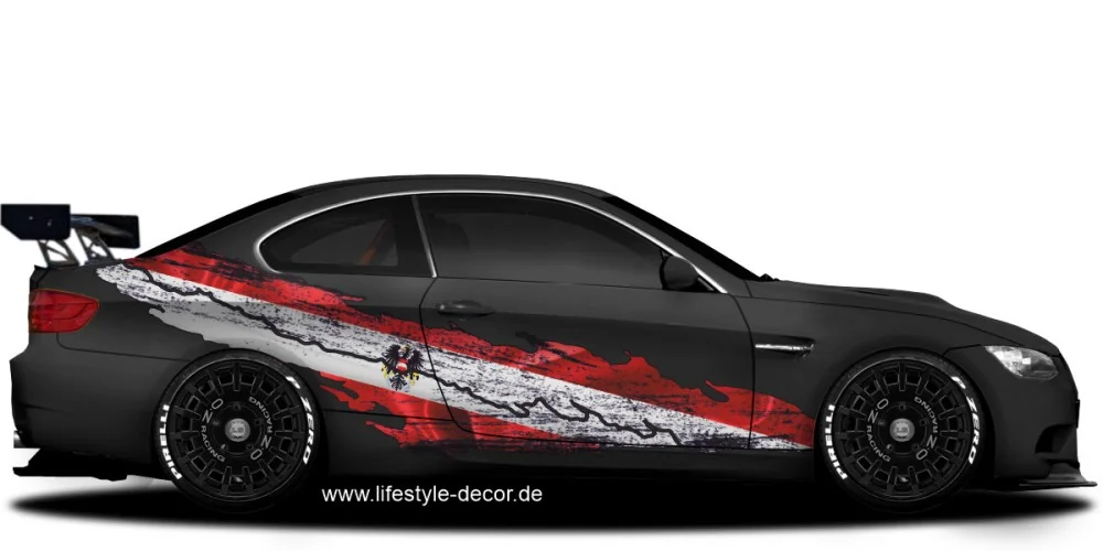 Autoaufkleber Österreich Flagge mit Bundeswappen