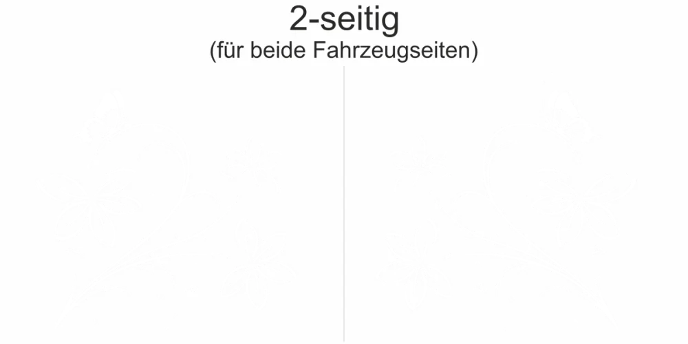 Autoaufkleber Ornament Sommerranke - Ansicht zweiseitig für beide Fahrzeugseiten und Farbauswahl Autoaufkleber Ornament Sommerranke - Ansicht zweiseitig für beide Fahrzeugseiten und Farbauswahl