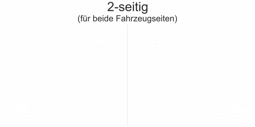 Autoaufkleber Ornament Welle - Ansicht zweiseitig für beide Fahrzeugseiten und Farbauswahl Autoaufkleber Ornament Welle - Ansicht zweiseitig für beide Fahrzeugseiten und Farbauswahl