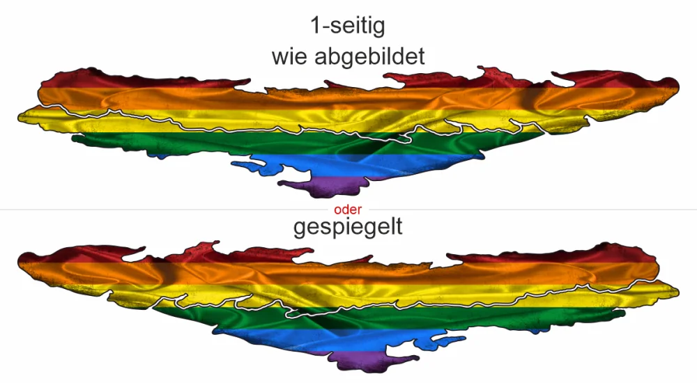 Autoaufkleber Regenbogenflagge LGBTQ - Ansicht Ausrichtung