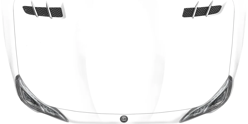 Blumenaufkleber fürs Auto im Set auf heller Motorhaube - Ansicht Farbauswahl Blumenaufkleber fürs Auto im Set auf heller Motorhaube - Ansicht Farbauswahl