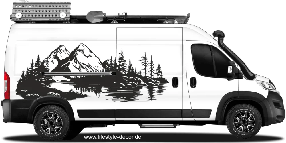 Autoaufkleber Skandinavisches Bergpanorama Autoaufkleber Skandinavisches Bergpanorama