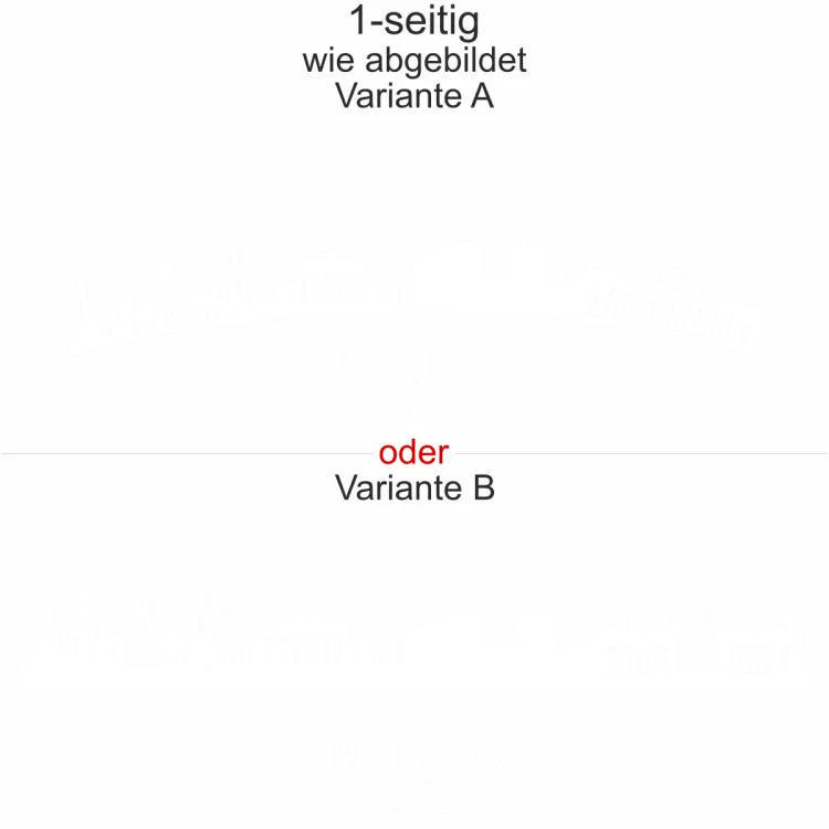 Autoaufkleber Skyline Berlin - Ansicht Ausrichtung mit Farbauswahl und Variante Autoaufkleber Skyline Berlin - Ansicht Ausrichtung mit Farbauswahl und Variante