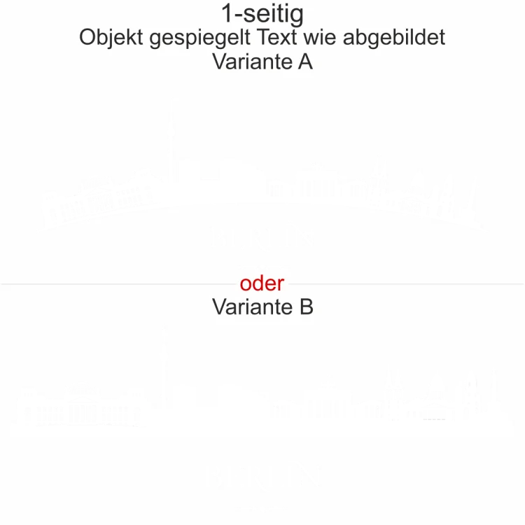 Autoaufkleber Skyline Berlin - Ansicht Ausrichtung mit Farbauswahl und Variante Autoaufkleber Skyline Berlin - Ansicht Ausrichtung mit Farbauswahl und Variante