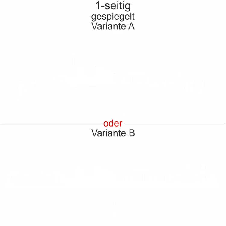 Autoaufkleber Skyline Berlin - Ansicht Ausrichtung mit Farbauswahl und Variante Autoaufkleber Skyline Berlin - Ansicht Ausrichtung mit Farbauswahl und Variante