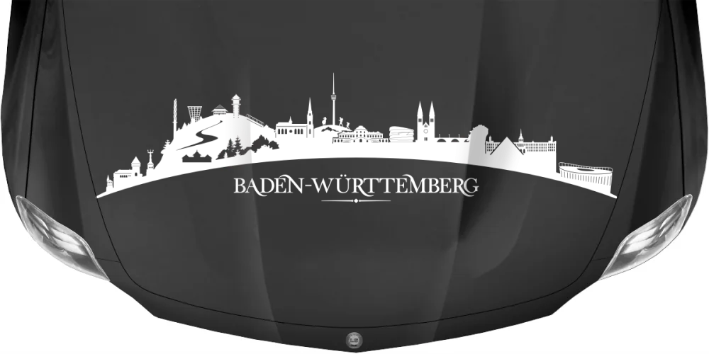 Autoaufkleber Skyline Bundesland Baden-Württemberg
