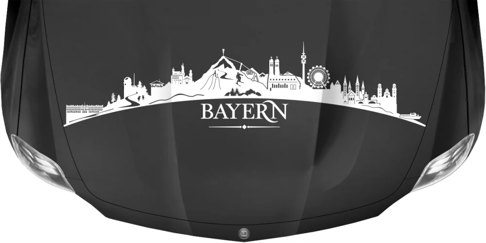 Autoaufkleber Skyline Bundesland Bayern