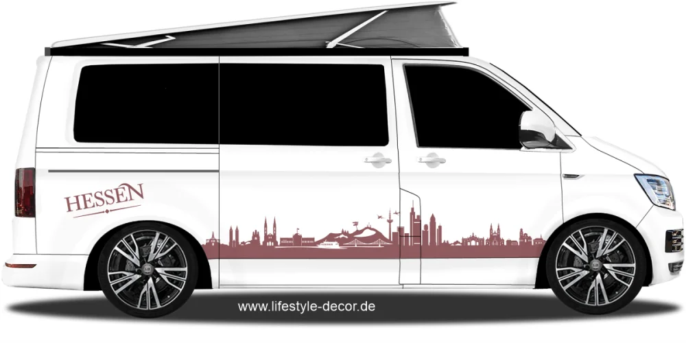Autoaufkleber Skyline Bundesland Hessen