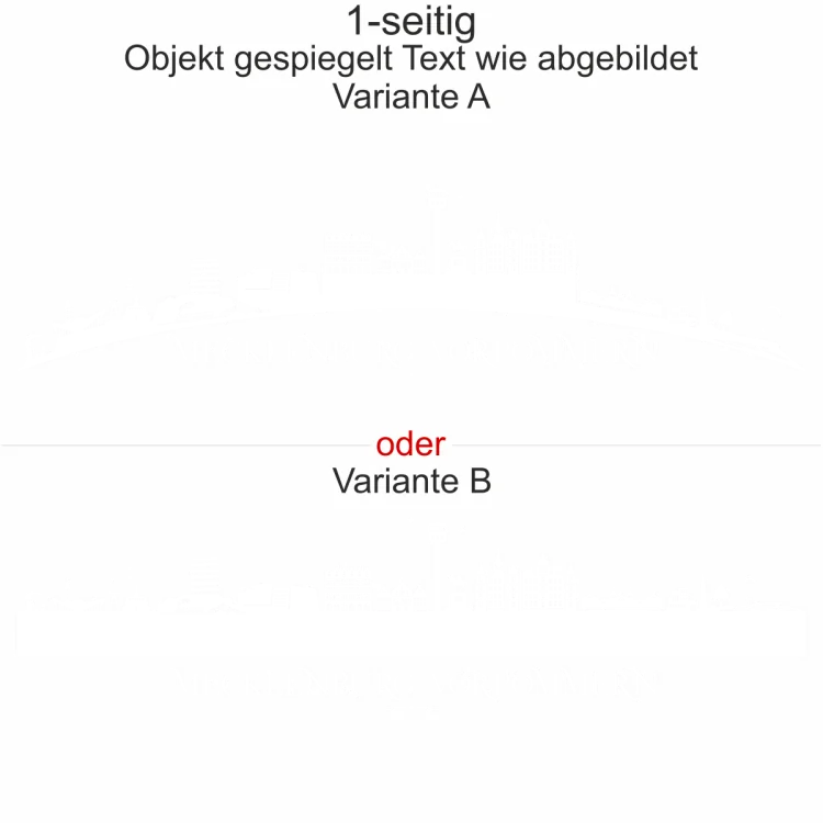 Autoaufkleber Skyline Bundesland Mecklenburg-Vorpommern