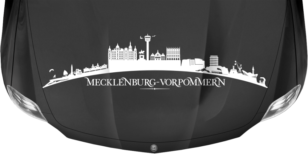 Autoaufkleber Skyline Bundesland Mecklenburg-Vorpommern