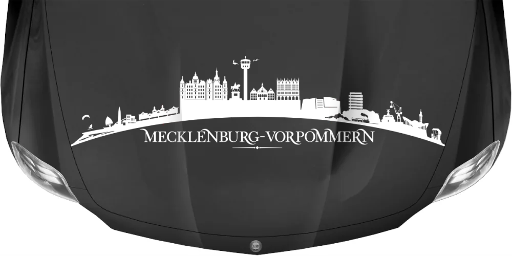 Autoaufkleber Skyline Bundesland Mecklenburg-Vorpommern