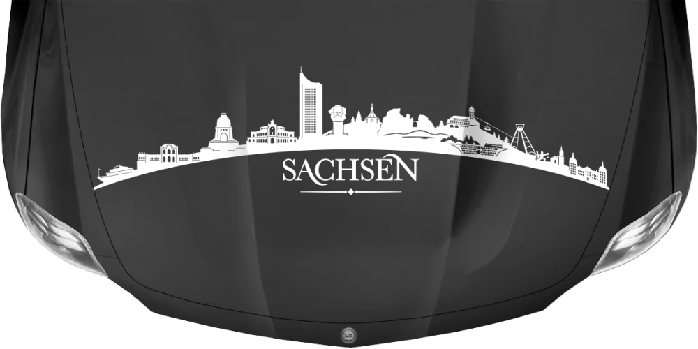 Autoaufkleber Skyline Bundesland Sachsen