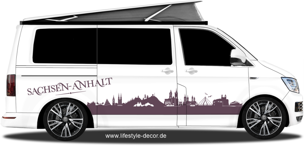 Autoaufkleber Skyline Bundesland Sachsen-Anhalt