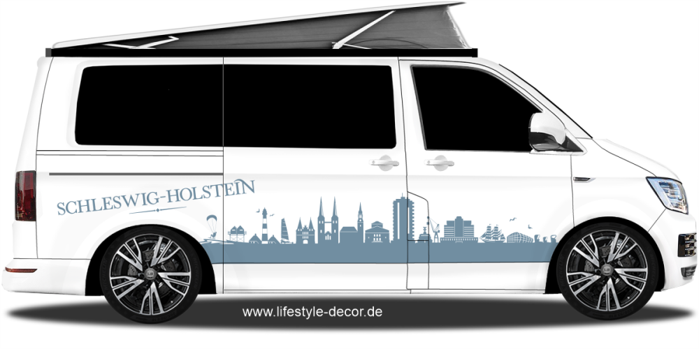 Autoaufkleber Skyline Bundesland Schleswig-Holstein