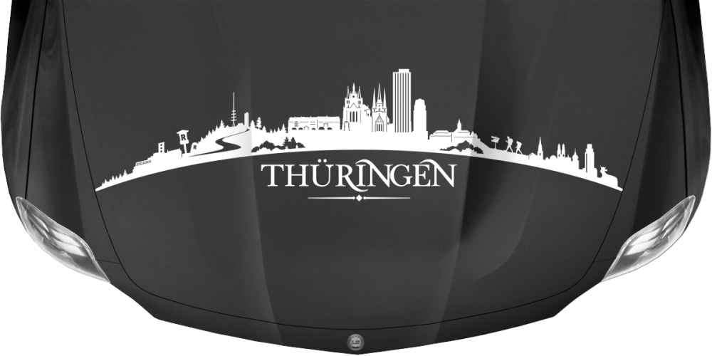 Autoaufkleber Skyline Bundesland Thüringen
