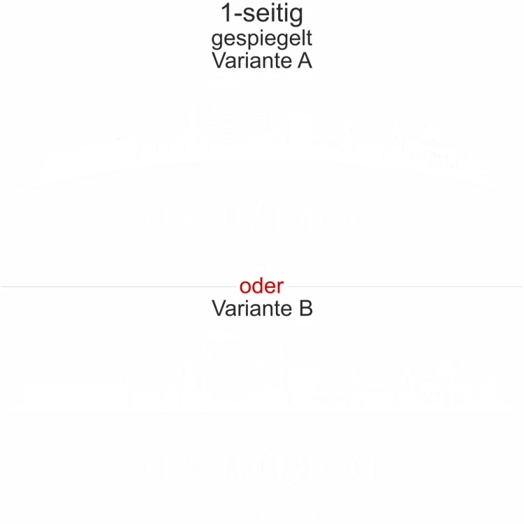 Autoaufkleber mit Dortmunder Skyline - Ansicht Ausrichtung mit Farbauswahl und Variante Autoaufkleber mit Dortmunder Skyline - Ansicht Ausrichtung mit Farbauswahl und Variante