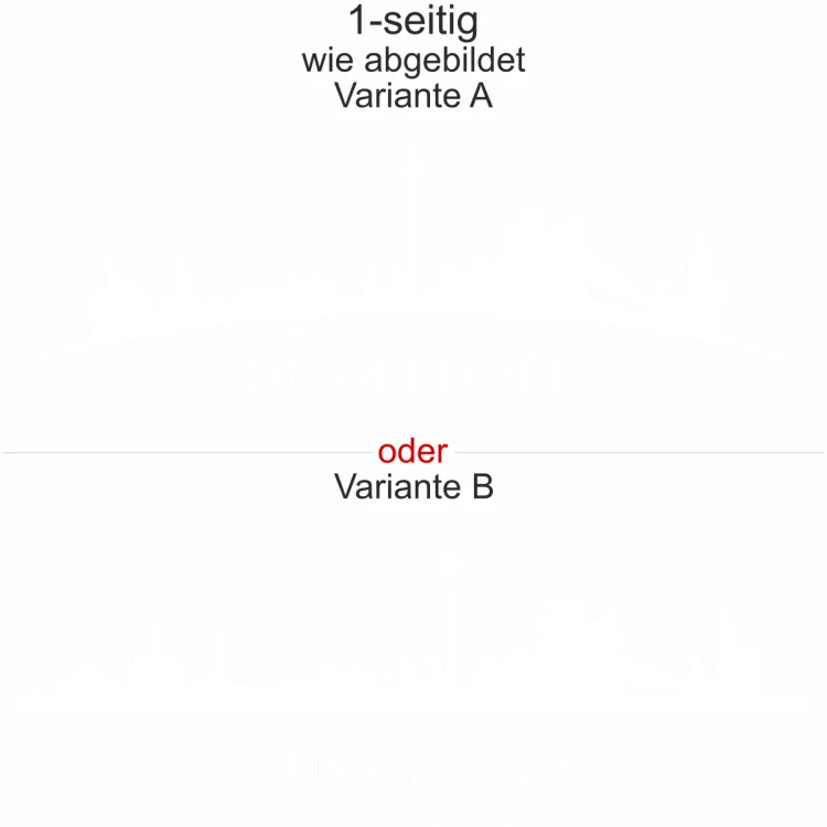 Autoaufkleber Skyline Düsseldorf - Ansicht Ausrichtung mit Farbauswahl und Variante Autoaufkleber Skyline Düsseldorf - Ansicht Ausrichtung mit Farbauswahl und Variante