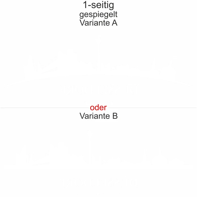 Autoaufkleber Skyline Düsseldorf - Ansicht Ausrichtung mit Farbauswahl und Variante Autoaufkleber Skyline Düsseldorf - Ansicht Ausrichtung mit Farbauswahl und Variante