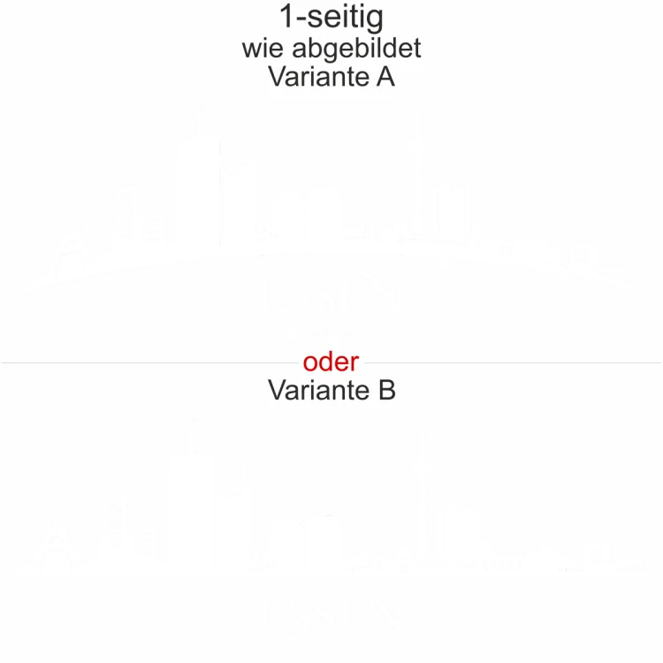 Cartattoo Skyline Essen - Ansicht Ausrichtung mit Farbauswahl und Variante Cartattoo Skyline Essen - Ansicht Ausrichtung mit Farbauswahl und Variante