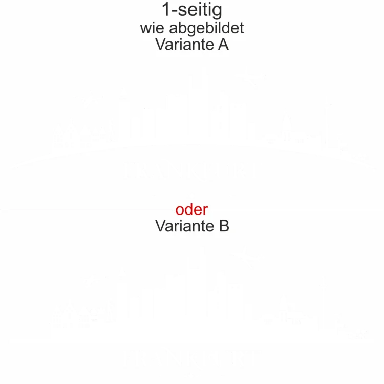 Autoaufkleber Skyline Frankfurt - Ansicht Ausrichtung mit Farbauswahl und Variante Autoaufkleber Skyline Frankfurt - Ansicht Ausrichtung mit Farbauswahl und Variante