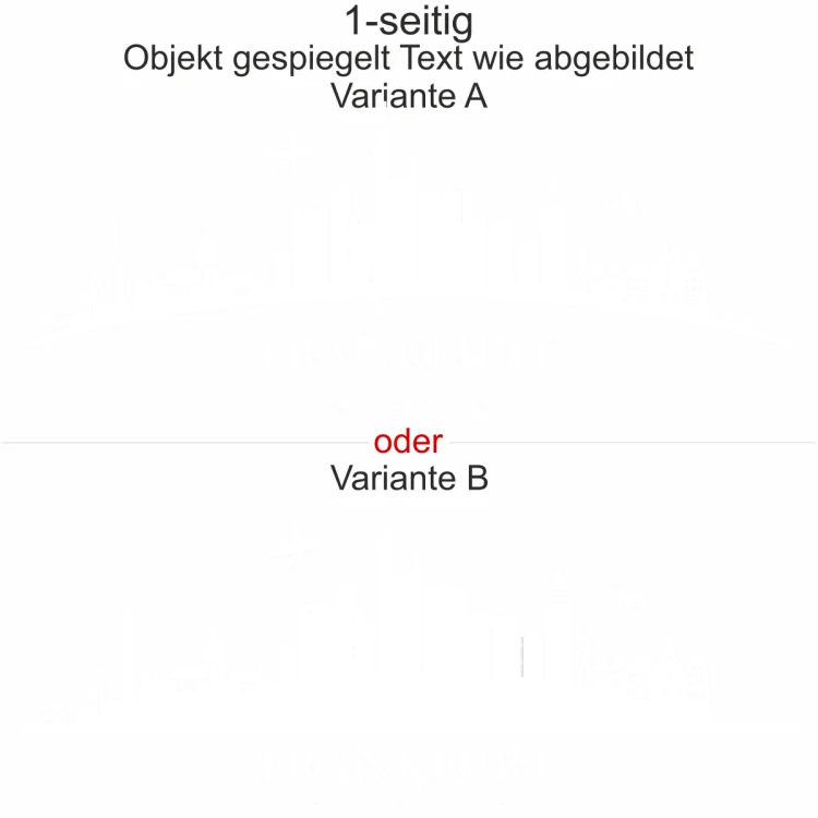 Autoaufkleber Skyline Frankfurt - Ansicht Ausrichtung mit Farbauswahl und Variante Autoaufkleber Skyline Frankfurt - Ansicht Ausrichtung mit Farbauswahl und Variante
