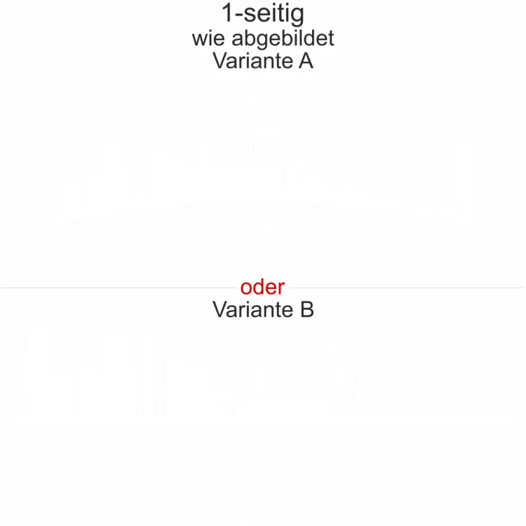 Aufkleber Fahrzeug Kölner Skyline - Ansicht Ausrichtung mit Farbauswahl und Variante Aufkleber Fahrzeug Kölner Skyline - Ansicht Ausrichtung mit Farbauswahl und Variante