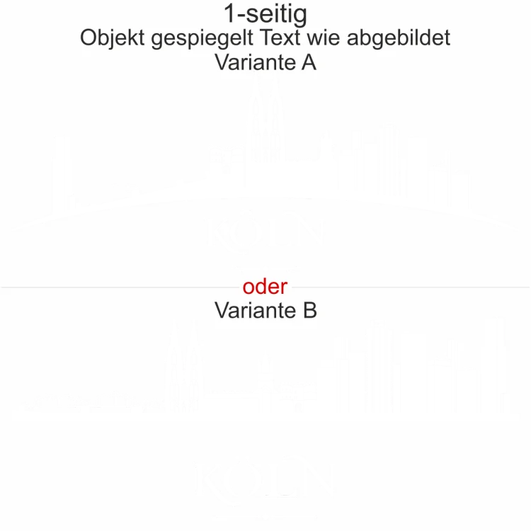 Aufkleber Fahrzeug Kölner Skyline - Ansicht Ausrichtung mit Farbauswahl und Variante Aufkleber Fahrzeug Kölner Skyline - Ansicht Ausrichtung mit Farbauswahl und Variante