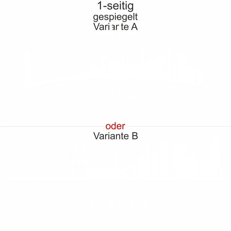 Aufkleber Fahrzeug Kölner Skyline - Ansicht Ausrichtung mit Farbauswahl und Variante Aufkleber Fahrzeug Kölner Skyline - Ansicht Ausrichtung mit Farbauswahl und Variante