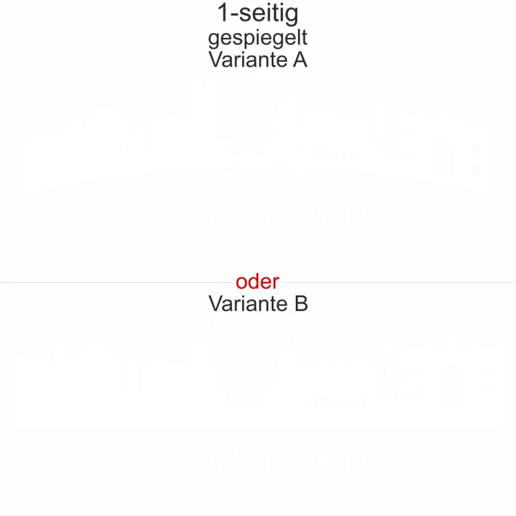 Magdeburger Skyline als Aufkleber für das Auto - Ansicht Ausrichtung mit Farbauswahl und Variante