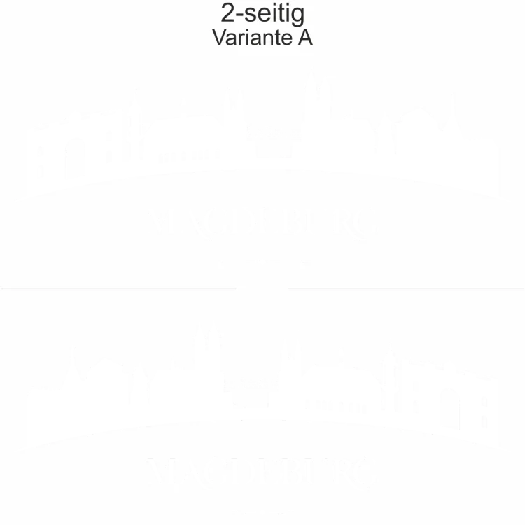 Magdeburger Skyline als Aufkleber für das Auto - Ansicht zweiseitig für beide Fahrzeugseiten und Farbauswahl