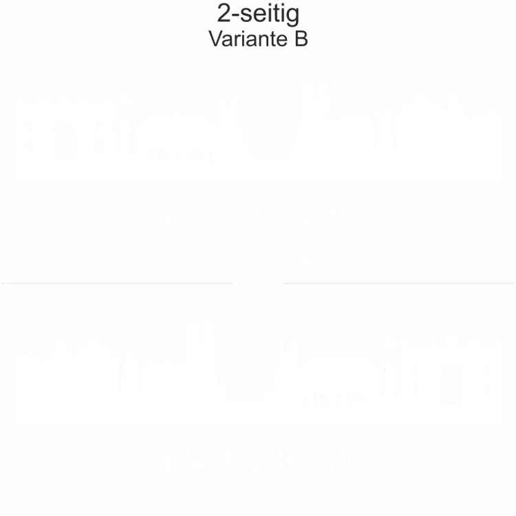 Magdeburger Skyline als Aufkleber für das Auto - Ansicht zweiseitig für beide Fahrzeugseiten und Farbauswahl