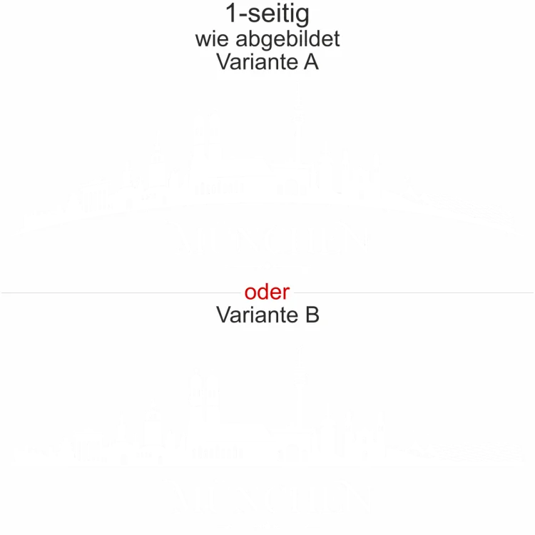 Autoaufkleber Skyline München - Ansicht Ausrichtung und Farbauswahl