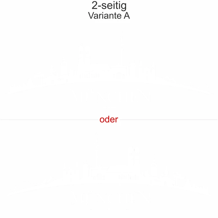 Autoaufkleber Skyline München - Ansicht zweiseitig für beide Fahrzeugseiten und Farbauswahl
