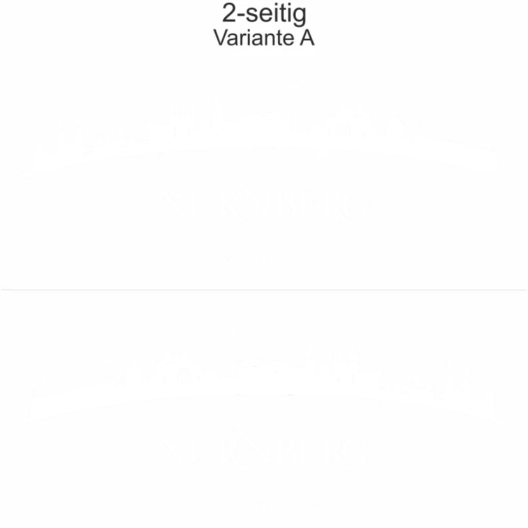Autoaufkleber mit der Skyline von Nürnberg - Ansicht zweiseitig für beide Fahrzeugseiten und Farbauswahl Autoaufkleber mit der Skyline von Nürnberg - Ansicht zweiseitig für beide Fahrzeugseiten und Farbauswahl