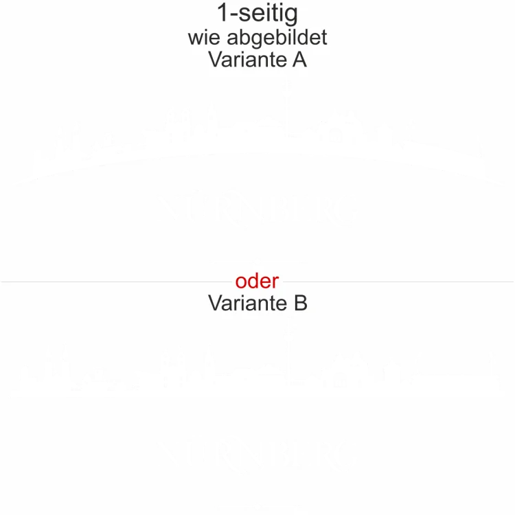 Autoaufkleber mit der Skyline von Nürnberg - Ansicht Ausrichtung und Farbauswahl Autoaufkleber mit der Skyline von Nürnberg - Ansicht Ausrichtung und Farbauswahl
