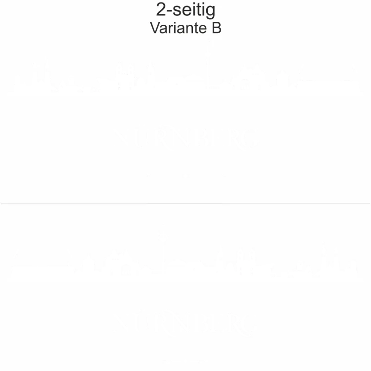 Autoaufkleber mit der Skyline von Nürnberg - Ansicht zweiseitig für beide Fahrzeugseiten und Farbauswahl Autoaufkleber mit der Skyline von Nürnberg - Ansicht zweiseitig für beide Fahrzeugseiten und Farbauswahl
