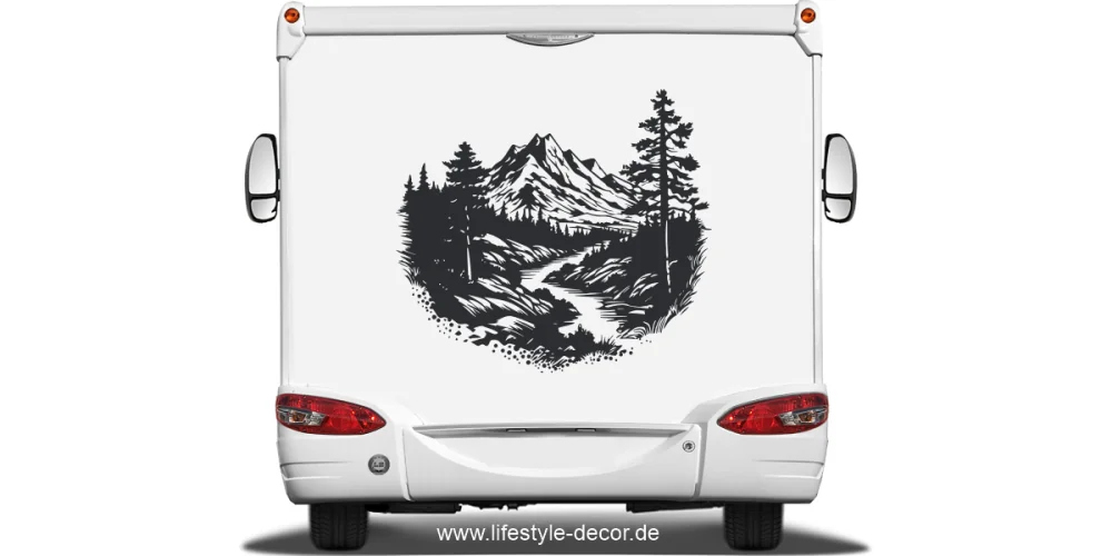 Autoaufkleber Wildbach in den Alpen