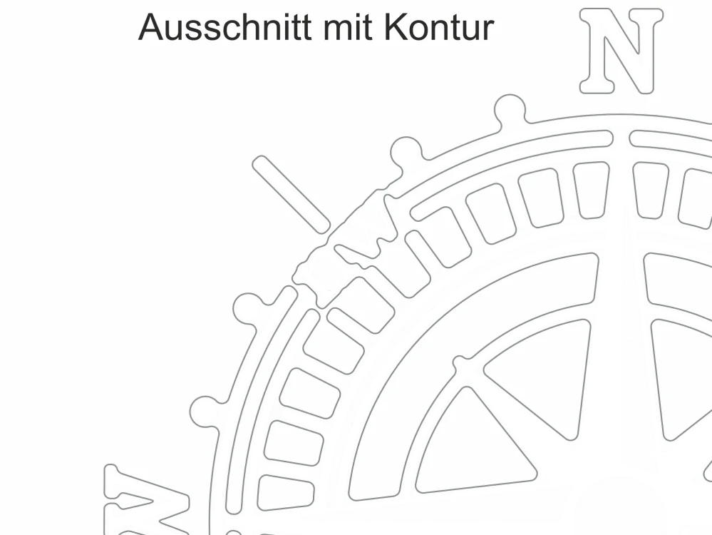 Autoaufkleber Windrose - Ansicht Ausschnitt mit weißer Kontur Autoaufkleber Windrose - Ansicht Ausschnitt mit weißer Kontur