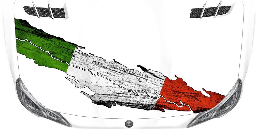 Die Flagge Italiens als Autoaufkleber
