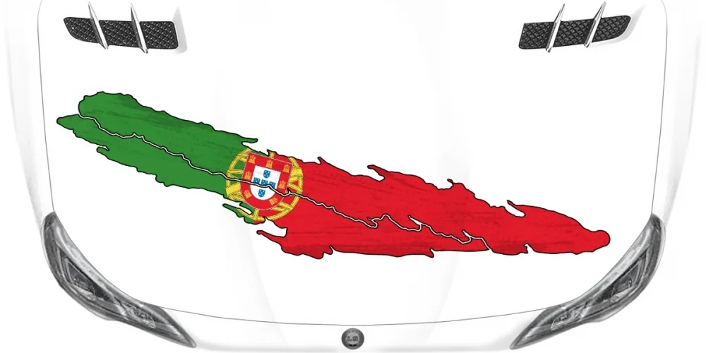 Aufkleber Flagge von Portugal auf der Motorhaube